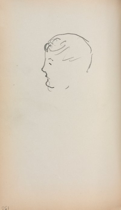 Taccuino italiano: Testa di un uomo di profilo, pagina 150 da Maurice Brazil Prendergast