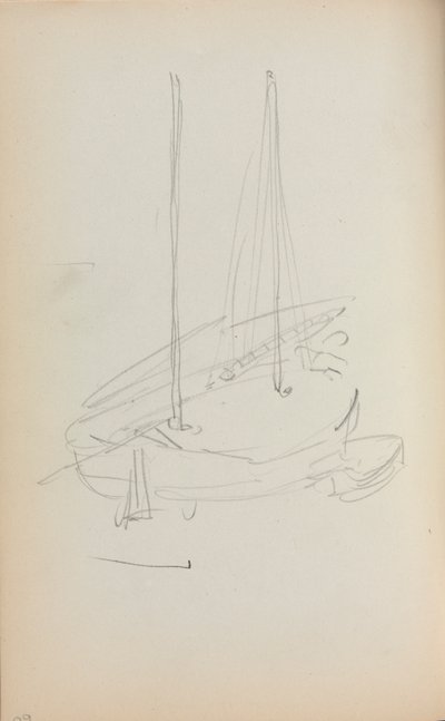 Italian Sketchbook: Barca a vela pagina 60, 1898-1899 da Maurice Brazil Prendergast