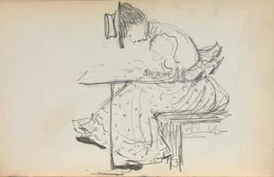 Taccuino italiano: Donna seduta pagina 107, 1898-1899 da Maurice Brazil Prendergast