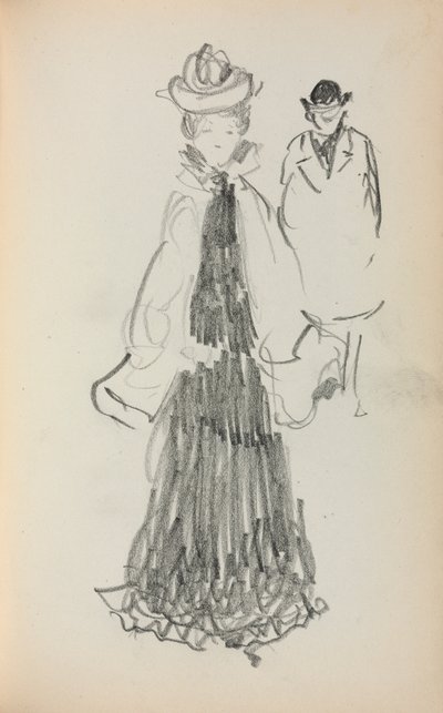Taccuino italiano: Donna in piedi e uomo, pagina 125 da Maurice Brazil Prendergast