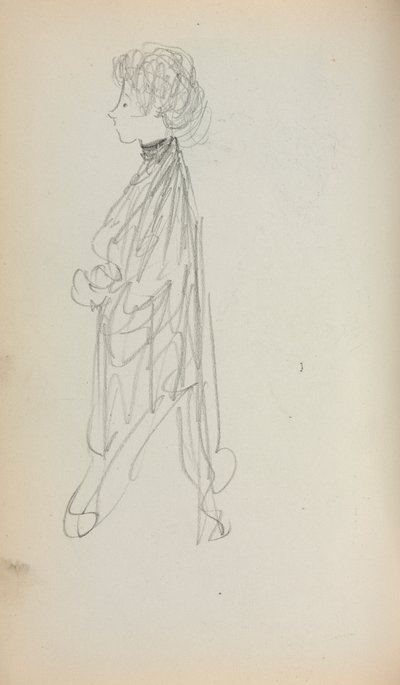 Taccuino italiano: Donna in piedi di profilo pagina 51, 1898-1899 da Maurice Brazil Prendergast