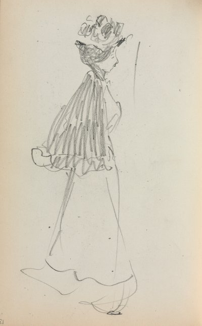 Taccuino Italiano: Donna in piedi di profilo pagina 130, 1898-1899 da Maurice Brazil Prendergast