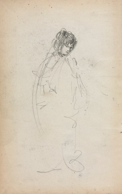 Taccuino italiano: Donna in piedi pagina 1, 1898-1899 da Maurice Brazil Prendergast