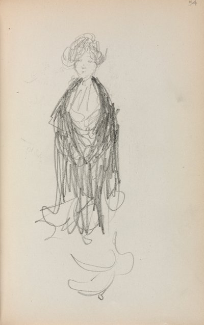 Taccuino italiano: Donna in piedi con scialle pagina 54 da Maurice Brazil Prendergast