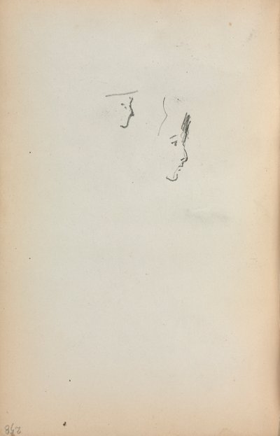 Taccuino italiano: Due profili pagina 258, 1898-1899 da Maurice Brazil Prendergast
