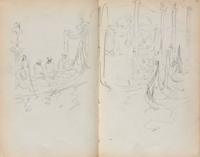 Taccuino italiano: Veduta del porto veneziano pagine 31 e 32, 1898-1899 da Maurice Brazil Prendergast