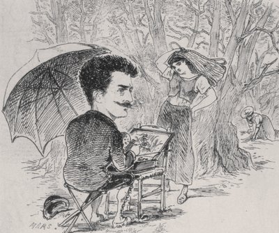 Rops che dipinge i suoi raccoglitori di olive, 1877 da Maurice Charles Mathieu Bonvoisin