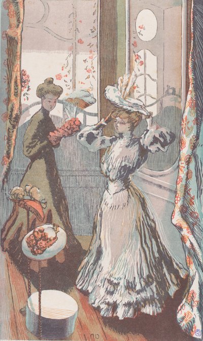 Chez la Modiste, ca. 1910 da Maurice Delcourt