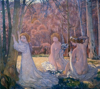 Figure nel paesaggio primaverile da Maurice Denis