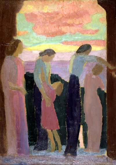 Marthe Denis e i bambini sul balcone, c1900-1940 da Maurice Denis