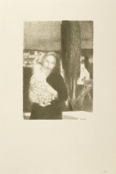 Madre e bambino sotto un cipresso da Maurice Denis