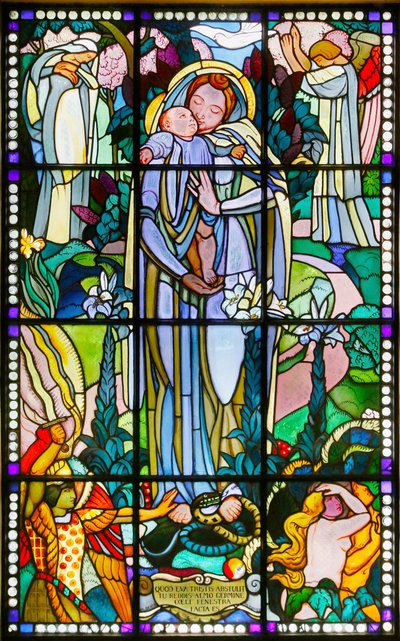 Museo Maurice Denis, Saint Germain en Laye, Francia, Maurice Denis, Vergine e bambino vetrata (vetrata) da Maurice Denis