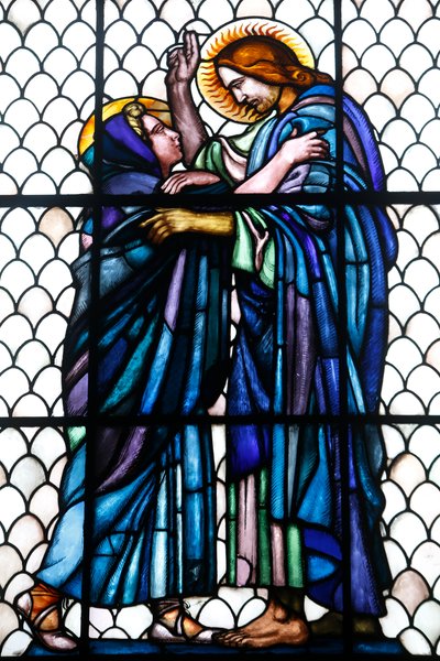Museo Maurice Denis, Saint Germain en Laye, Francia, cappella di San Luigi (vetrata) da Maurice Denis