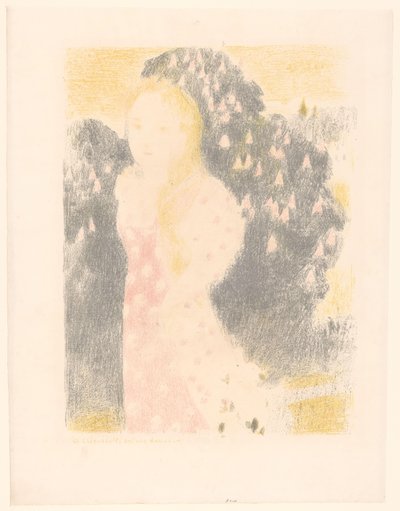 Ragazza davanti a un cespuglio in fiore da Maurice Denis