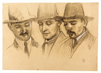 Ritratti di Père Couturier, Charles Plessard e André Lecoutey. Studio per la cupola di Dutuit: i tre architetti della Scuola francese di Roma da Maurice Denis