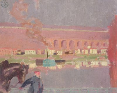 Viadotto Pecq, visto dal vecchio ponte di Pecq, c.1898 da Maurice Denis