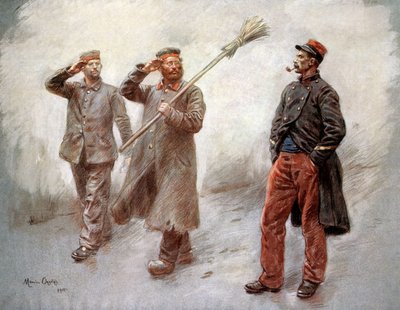 Nel campo di prigionieri tedeschi a Dinan (Bretagna, Francia) disegno di Maurice Orange da Maurice Henri Orange