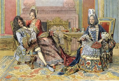 Familiarità della Duchessa di Borgogna con Luigi XIV, noto come il Re Sole da Maurice Leloir