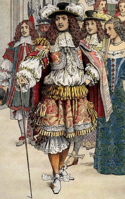 Re di Francia Luigi XIV nel suo castello di Vaux-le-Vicomte da Maurice Leloir