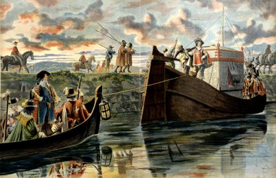 Storia della Francia: Armand Jean Du Plessis, Cardinale di Richelieu (1585-1642) risale il Rodano trascinando dietro la sua barca Henri Coiffier de Ruze d
