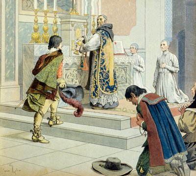 Storia della Francia: Francois Leclerc du Tremblay detto Padre Giuseppe (1577-1638) eminenza grigia (confidente e collaboratore) del Cardinale Richelieu (Armand Jean du Plessis) da Maurice Leloir