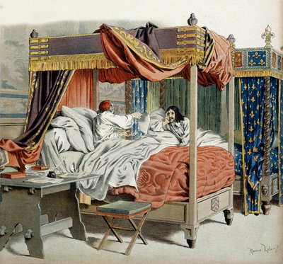 Storia della Francia: Nel 1642, il malato Cardinale Richelieu (Armand Jean du Plessis) da Maurice Leloir