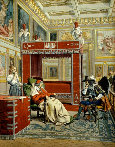 Storia della Francia: Ultima visita di Luigi XIII al Cardinale Richelieu (Armand Jean du Plessis) da Maurice Leloir