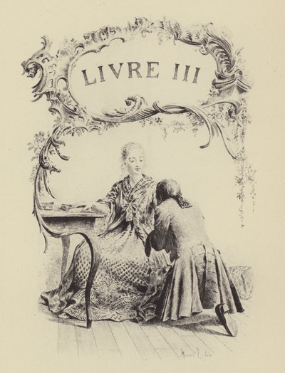 Illustrazione per il Libro III di Les Confessions di Jean-Jacques Rousseau da Maurice Leloir