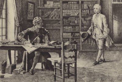 Illustrazione per il Libro IX di Le Confessioni di Jean-Jacques Rousseau da Maurice Leloir