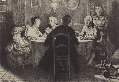 Illustrazione per il Libro VIII di Les Confessions di Jean-Jacques Rousseau da Maurice Leloir