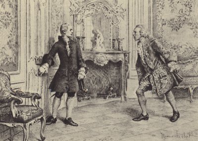 Illustrazione per il Libro VII di Les Confessions di Jean-Jacques Rousseau da Maurice Leloir