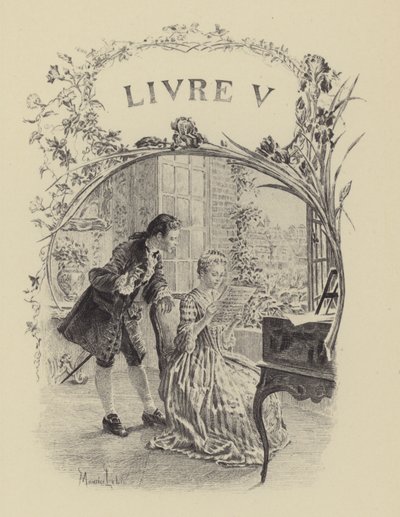 Illustrazione per il Libro V di Les Confessions de Jean-Jacques Rousseau da Maurice Leloir