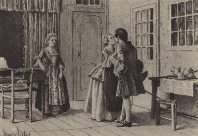Illustrazione per il Libro V di Les Confessions de Jean-Jacques Rousseau da Maurice Leloir
