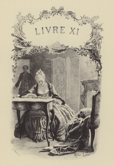 Illustrazione per il Libro XI di Les Confessions de Jean-Jacques Rousseau (incisione) da Maurice Leloir