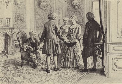 Illustrazione per il Libro XI di Le Confessioni di Jean-Jacques Rousseau da Maurice Leloir