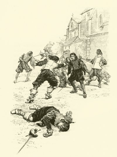 Illustrazione per I tre moschettieri da Maurice Leloir