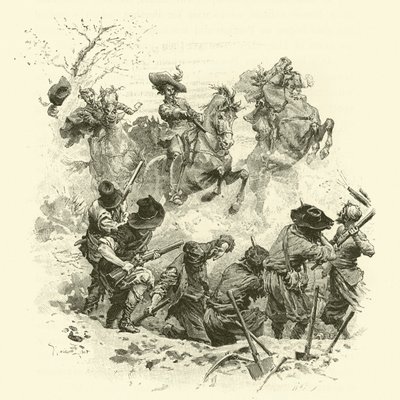 Illustrazione per I tre moschettieri da Maurice Leloir