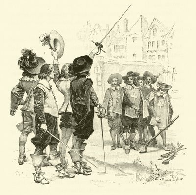 Illustrazione per I Tre Moschettieri da Maurice Leloir