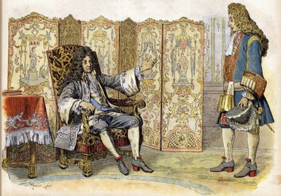 Luigi XIV chiamato il Re Sole nel 1712 da Maurice Leloir