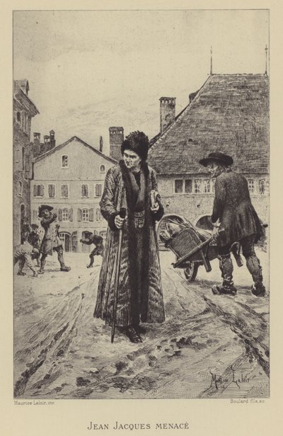 Jean-Jacques Rousseau minacciato per strada da Maurice Leloir