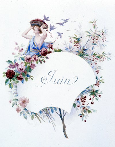 Giugno "La Canzone del mese" di Jérôme Doucet, illustrazione - Maurice Leloir, ed. Reims 1904. L. Michaud da Maurice Leloir