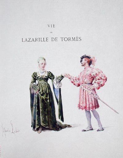 Lazarillo de Tormes con una donna, da 