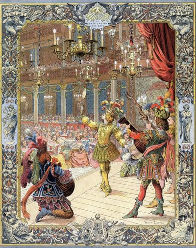 Luigi XIV, partecipante al "Balletto della Notte", libretto di Isaac de Benserade (1612-1691), in un costume da sole nella grande sala del Piccolo-Bourbon a Parigi, 23 febbraio da Maurice Leloir