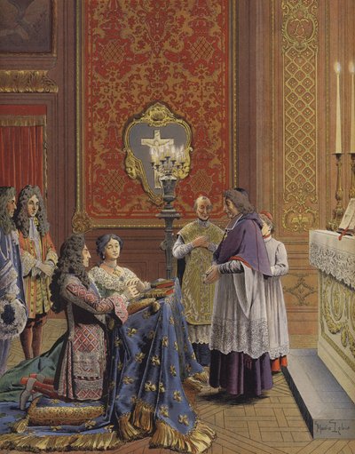 Matrimonio di re Luigi XIV e Madame de Maintenon da Maurice Leloir