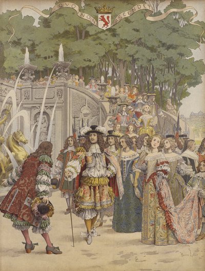 Nicolas Fouquet riceve re Luigi XIV a Vaux da Maurice Leloir