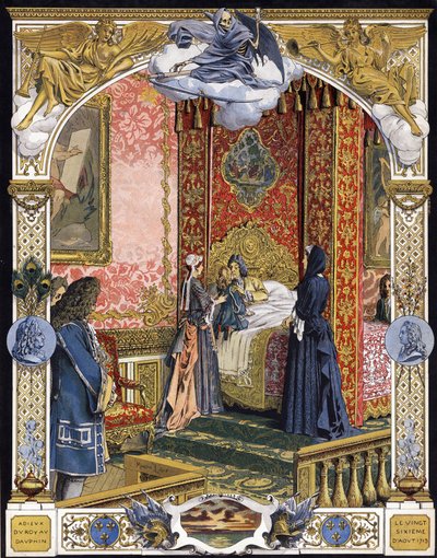 Presentato dalla sua governante, Madame de Ventadour (Charlotte de la Mothe Houdancourt) da Maurice Leloir