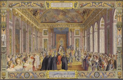 Ricevimento del Doge di Genova, nella Galleria degli Specchi, Versailles da Maurice Leloir