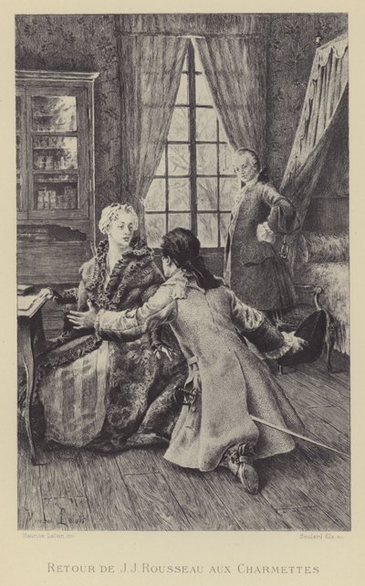 Ritorno di Jean-Jacques Rousseau a Les Charmettes da Maurice Leloir