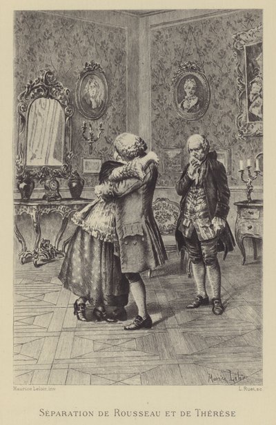 Separazione di Rousseau e Therese da Maurice Leloir