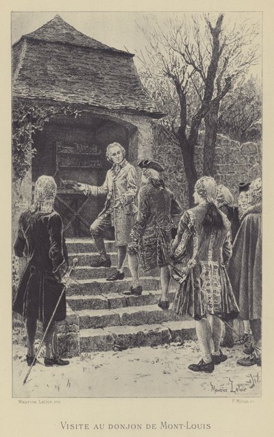 Visita al mastio di Mont-Louis (incisione) da Maurice Leloir